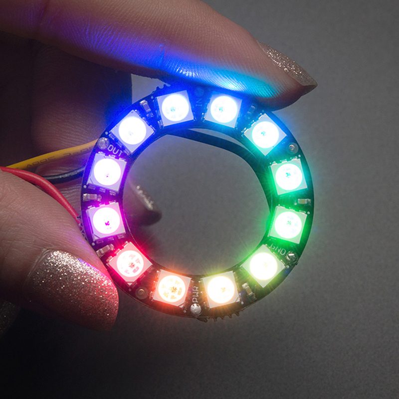 Neopixel Ring-WS2812 12X5050 RGB LED Built-in Full Color Driver Light